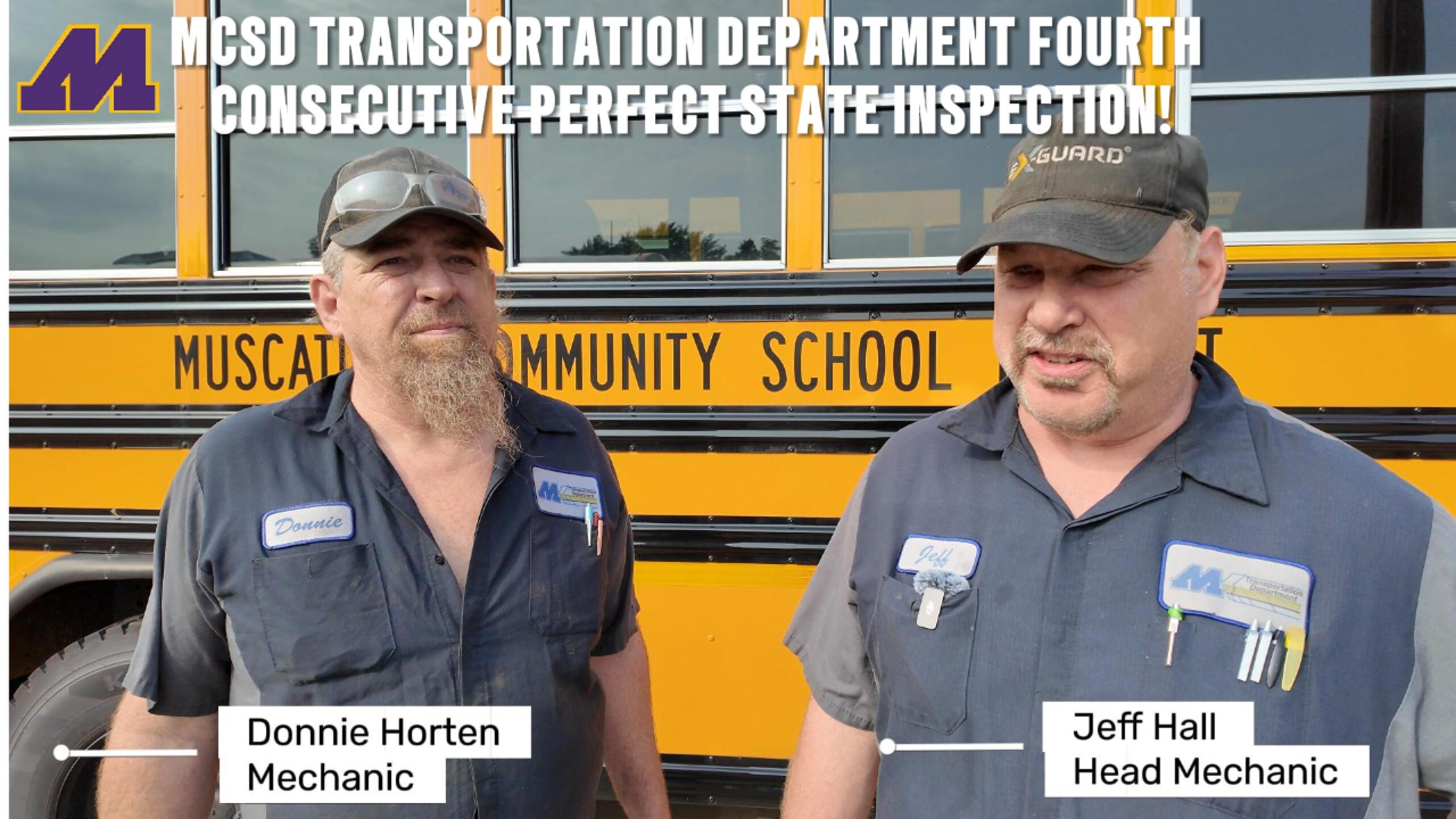 MCSD Transporation Department Receives Fourth Consecutive Flawless State Inspection!